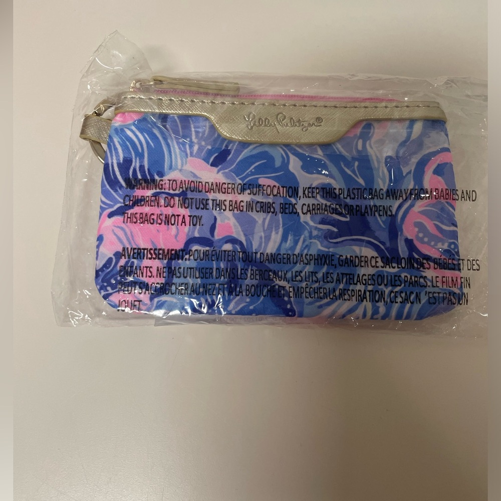 Lilly Pulitzer Blue and Pink Coin Purse/ID case